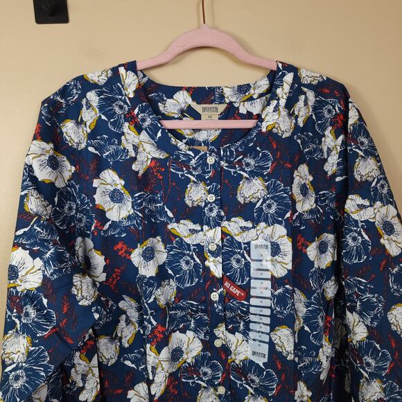Duluth Wrinklefighter Tunic in Navy Sun Floral Size 2X - Picture 2 of 9